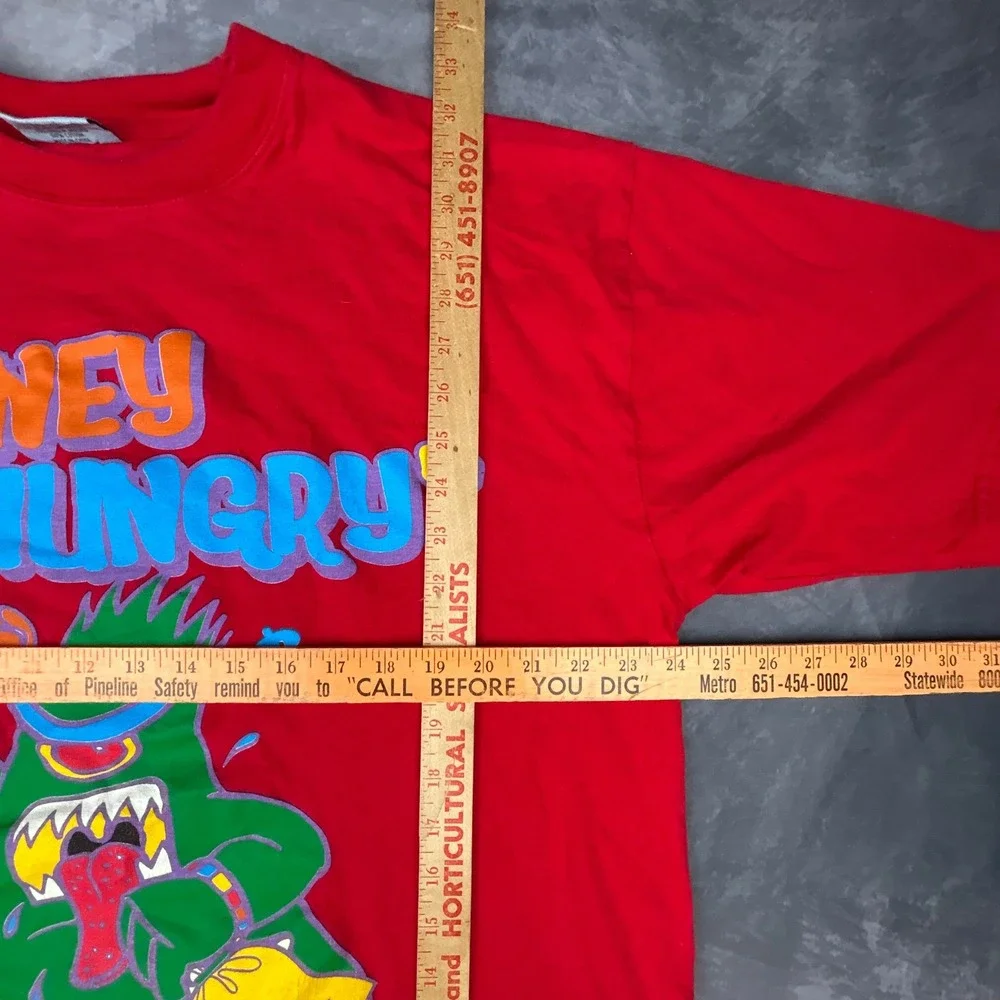 Vintage Russo Wear Money Hungry Graphic Tee Red Y2K Streetwear 2XL Heavy Duty - Picture 5 of 6